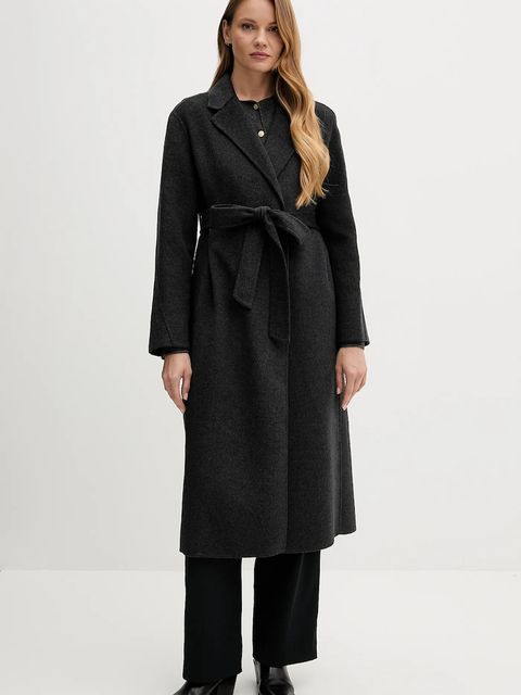 Tommy Hilfiger płaszcz z wełną kolor szary WW0WW47286 - zdjęcie produktu nr 1