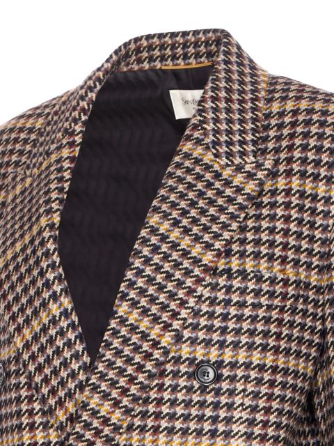 Saint Laurent check double-breasted blazer - Brown - zdjęcie produktu nr 2