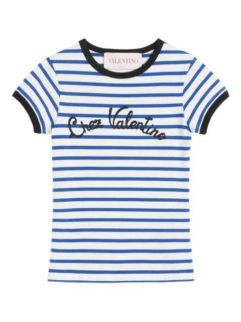 Valentino Garavani striped jersey T-shirt - Blue - zdjęcie produktu nr 1