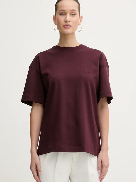 La Mania t-shirt bawełniany BABES damski kolor bordowy BABES - zdjęcie produktu nr 1