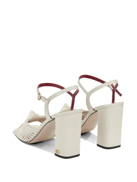 Valentino Garavani Annet knot-detail leather sandals - Neutrals