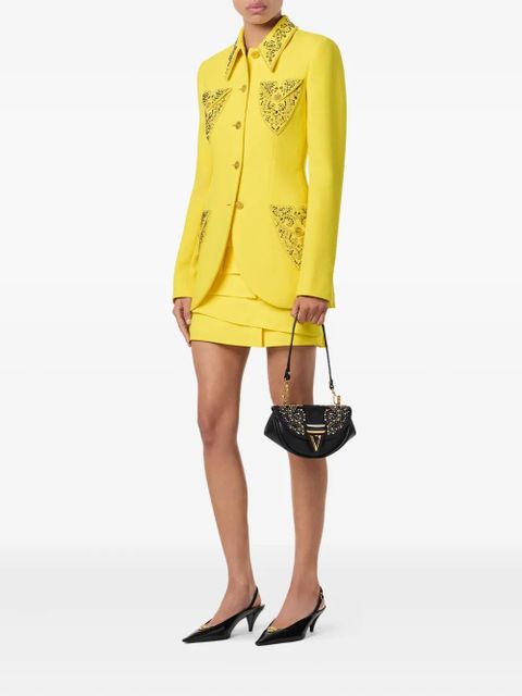 Versace crystal-embellished blazer - Yellow