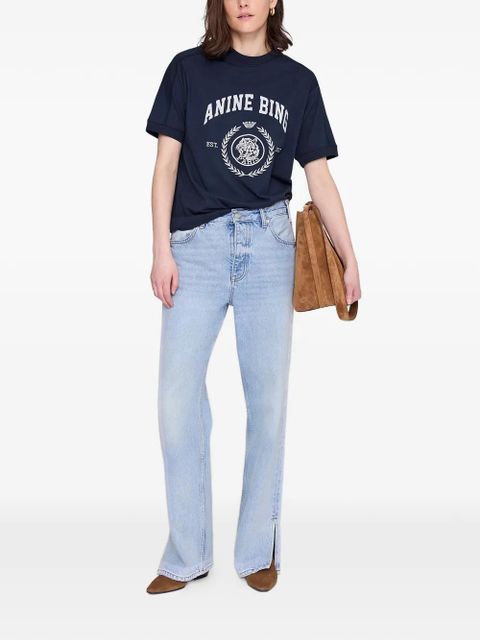 ANINE BING logo-print T-shirt - Blue