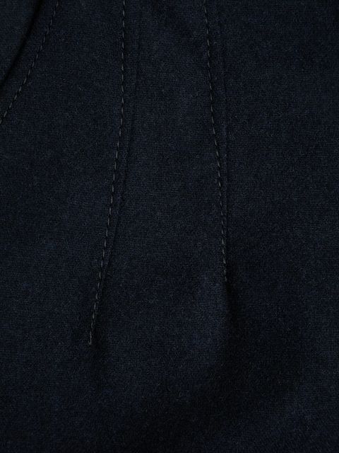 MAX&Co. szorty z dodatkiem wełny damskie kolor granatowy gładkie high waist 2526146024200