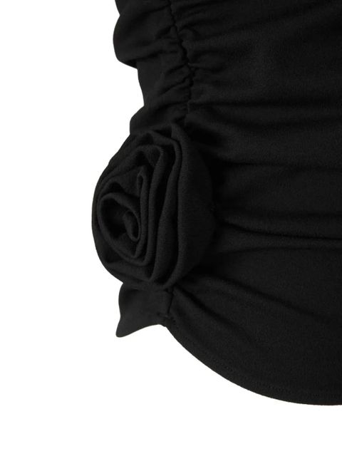 Magda Butrym rose-embellished one-shoulder top - Black