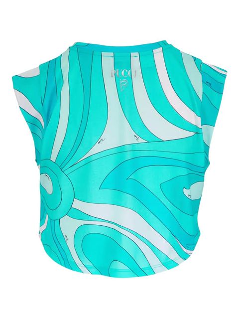 PUCCI sleeveless crew neck top - Blue