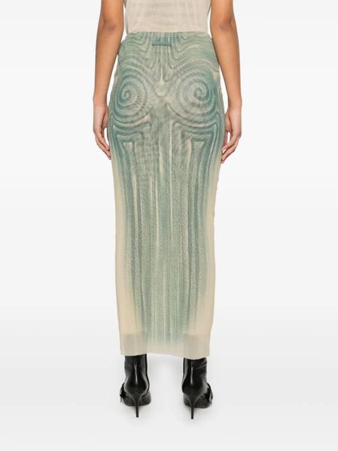 Jean Paul Gaultier Spiral maxi skirt - Blue