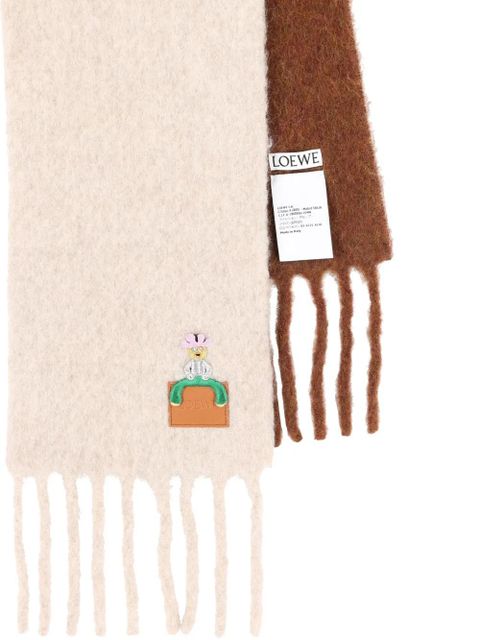 LOEWE embroidered two-tone scarf - Neutrals - zdjęcie produktu nr 2
