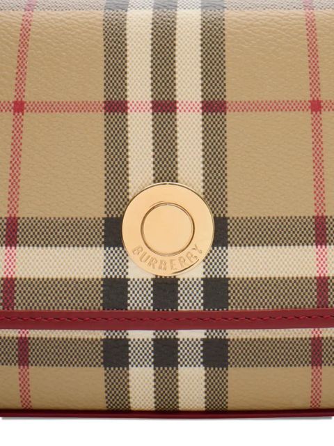 Burberry Hampshire check leather trim bag - Neutrals