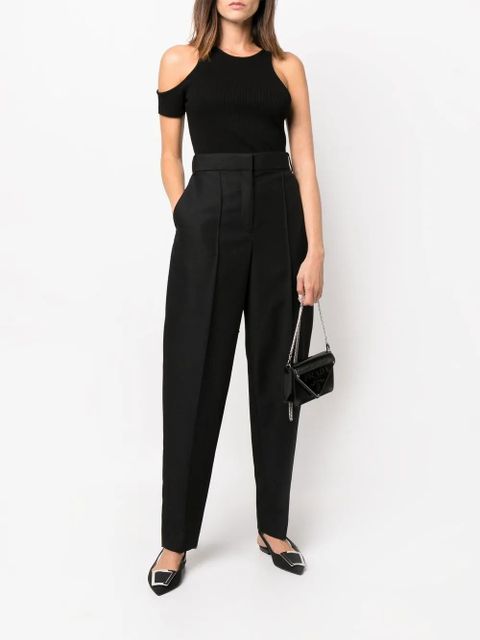 Tory Burch high-waisted tapered trousers - Black