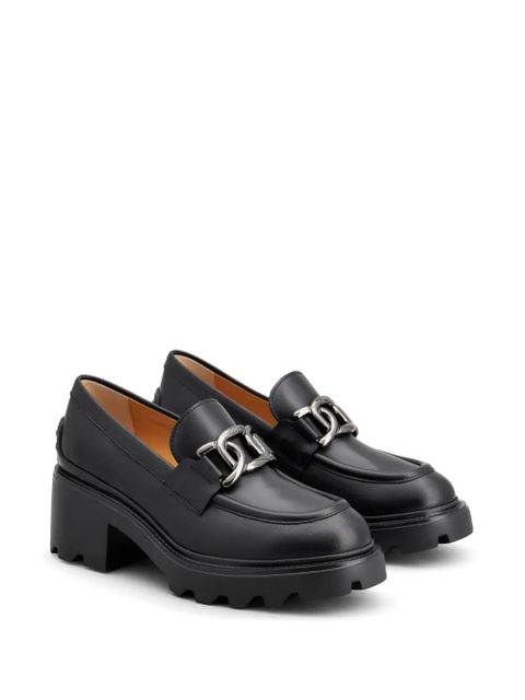 Tod's logo-buckle leather loafers - Black - zdjęcie produktu nr 2