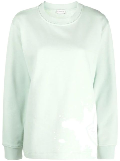 Moncler logo-print knitted sweatshirt - Green - zdjęcie produktu nr 1