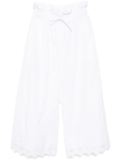 Simone Rocha ruffle-waisted cropped trousers - White - zdjęcie produktu nr 1
