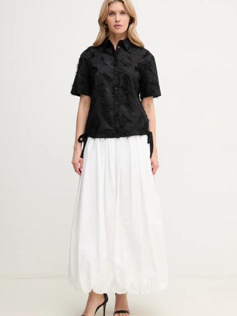 Silvian Heach koszula bawełniana SEREMA damska kolor czarny regular z kołnierzykiem klasycznym GPP25332CA