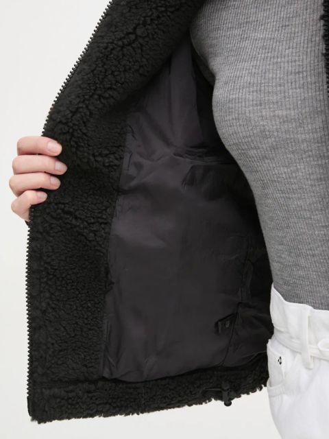 Rains kurtka Kofu Fleece Short Jacket T2 kolor czarny przejściowa 19950-01