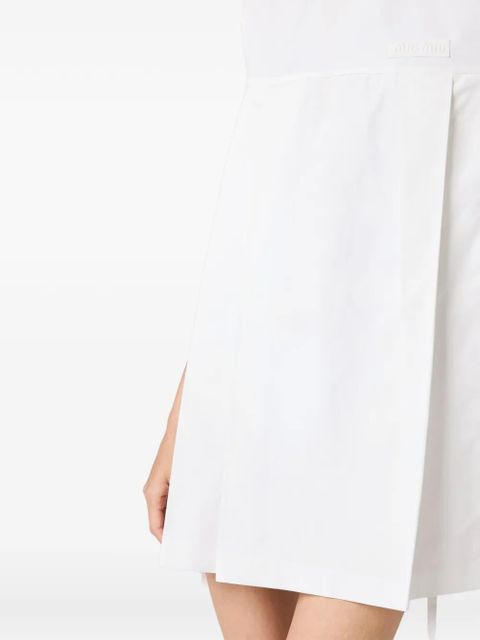 Miu Miu flared logo cotton mini dress - White