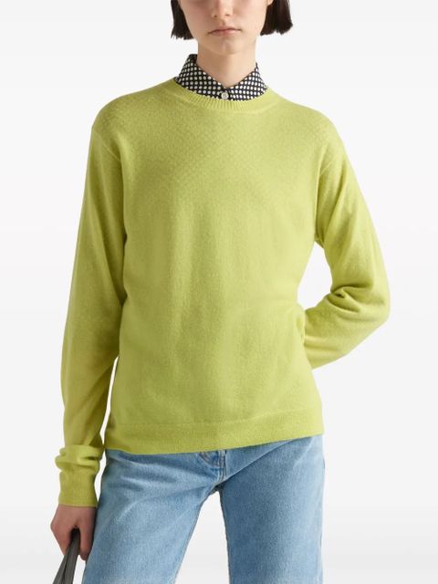 Prada logo-appliqué cashmere jumper - Yellow