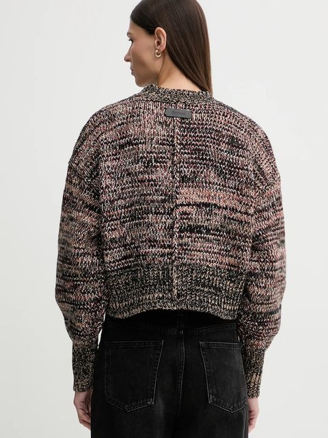 Barbour sweter z dodatkiem wełny Saima damski kolor brązowy ciepły LKN1740