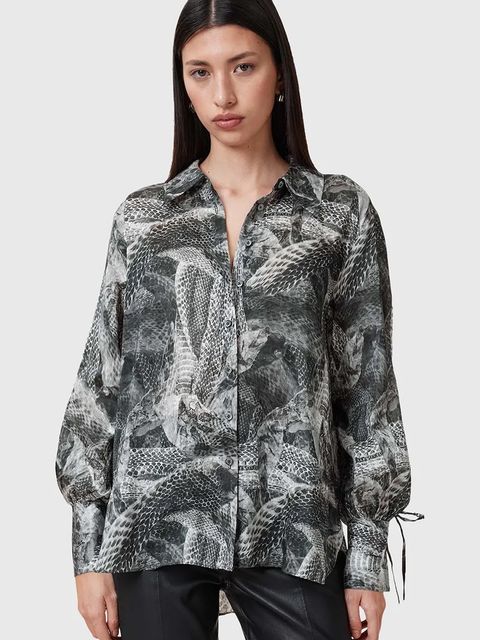 AllSaints koszula z domieszką jedwabiu LEYLA - zdjęcie produktu nr 1