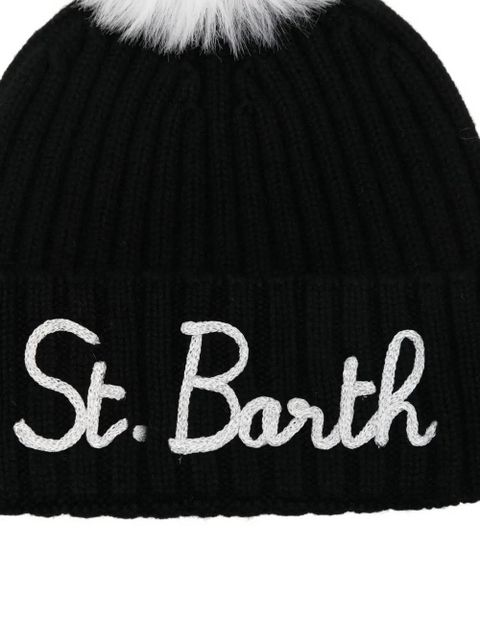 MC2 Saint Barth pompom embroidered hat - Black