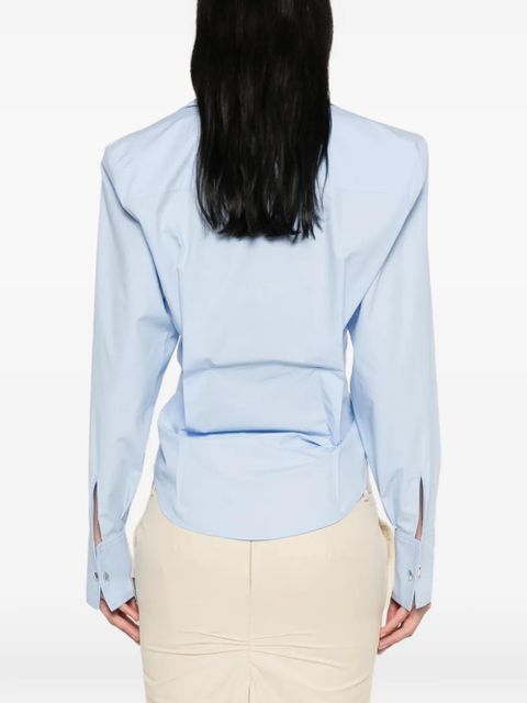 The Attico pointed-collar buttoned shirt - Blue