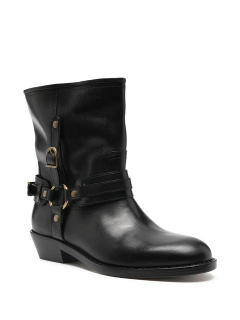 ISABEL MARANT 35mm leather biker boots - Black