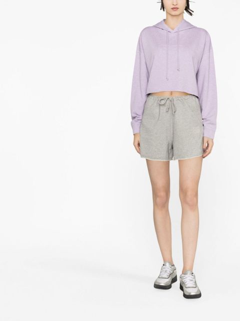 GANNI embroidered-logo drawstring shorts - Grey