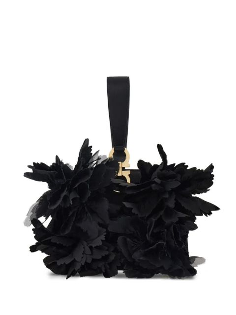 Ferragamo mini floral-detailing clutch bag - Black - zdjęcie produktu nr 1
