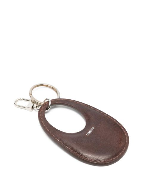 Coperni Swipe leather keychain - Brown