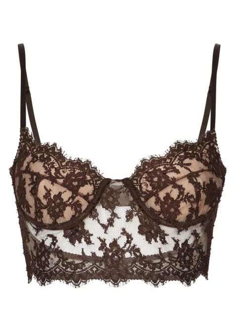 Dolce & Gabbana floral-lace corset-style bra - Black - zdjęcie produktu nr 1