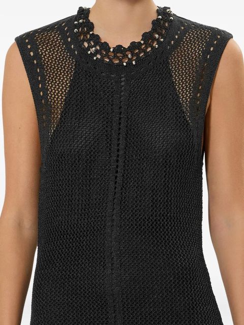 ISABEL MARANT Metaya crochet beaded midi dress - Black