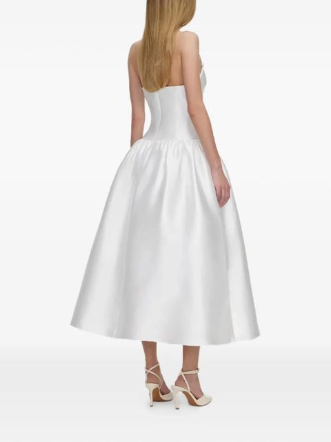 Self-Portrait sweetheart flared midi dress - White