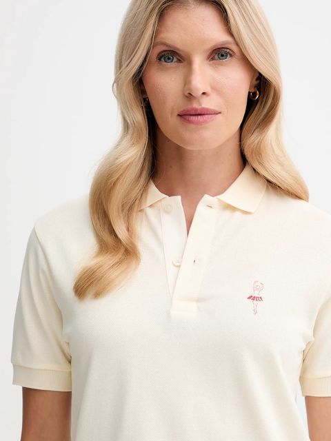 Bally polo bawełniane damski kolor beżowy WJE080