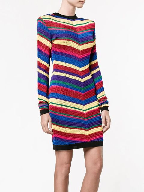 Balmain chevron knit dress - Red
