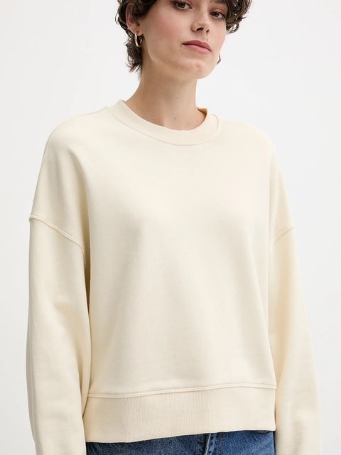 United Colors of Benetton bluza bawełniana damska kolor beżowy z nadrukiem 3UNID109A