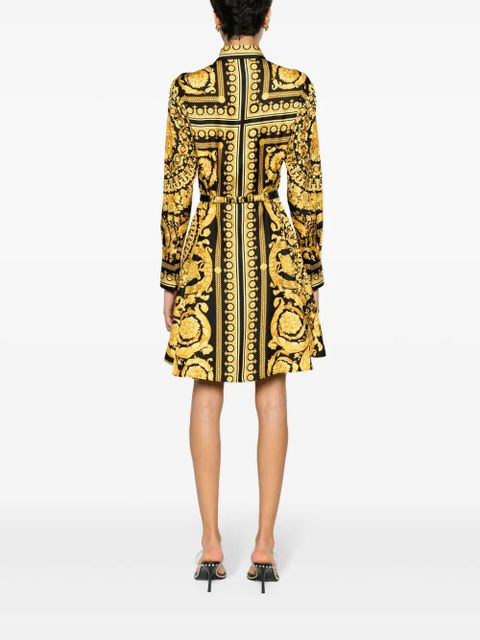 Versace Heritage baroque-print silk minidress - Black