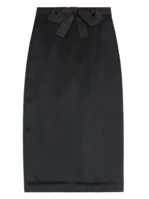 Valentino Garavani bow-detail satin midi skirt - Black - zdjęcie produktu nr 1