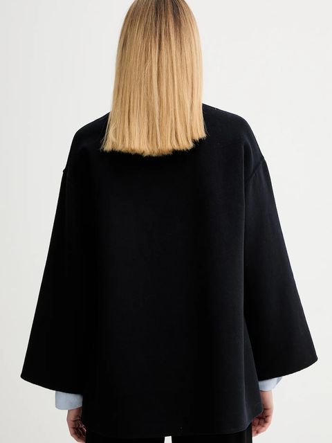 Marc O'Polo płaszcz z dodatkiem wełny kolor granatowy 600005170013