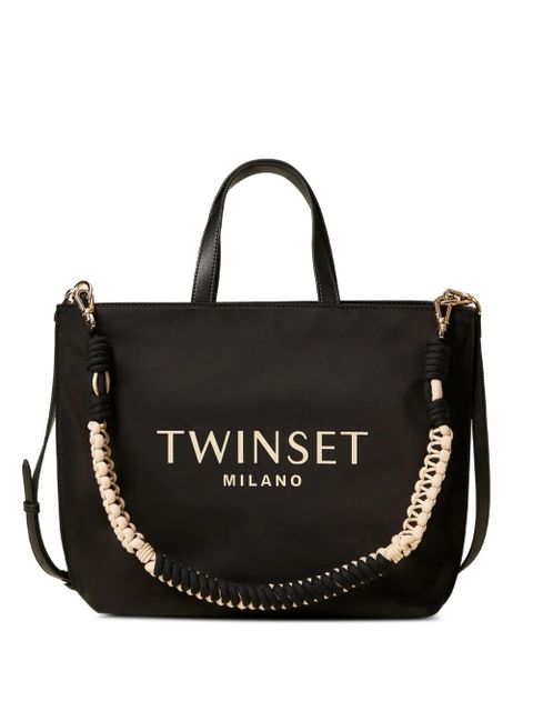 TWINSET logo strap tote bag - Black - zdjęcie produktu nr 1