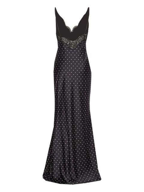 Self-Portrait polka dot lace maxi dress - Black - zdjęcie produktu nr 2