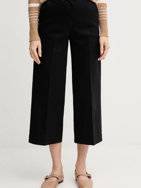 United Colors of Benetton spodnie damskie kolor czarny szerokie high waist 4SJCDF09W - zdjęcie produktu nr 1