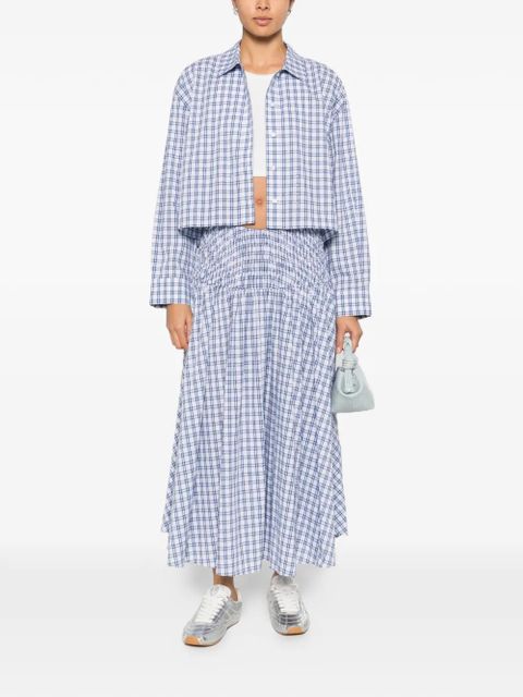 Maje checked-pattern cropped shirt - White - zdjęcie produktu nr 2