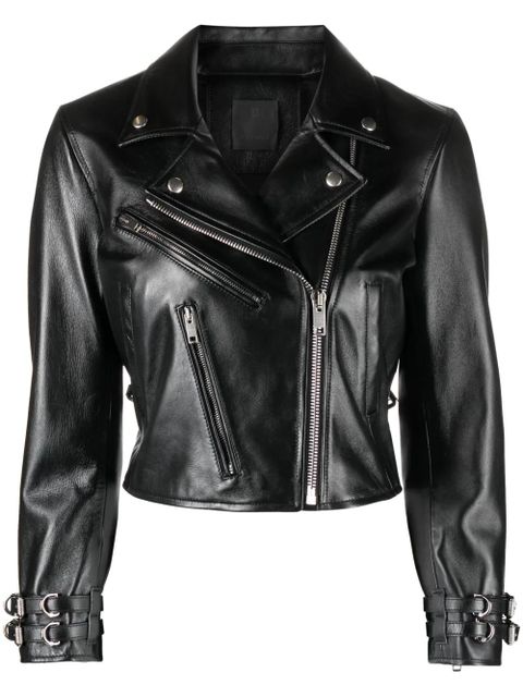 Givenchy leather cropped jacket - Black - zdjęcie produktu nr 1