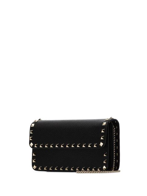 Valentino Garavani Rockstud leather clutch bag - Black