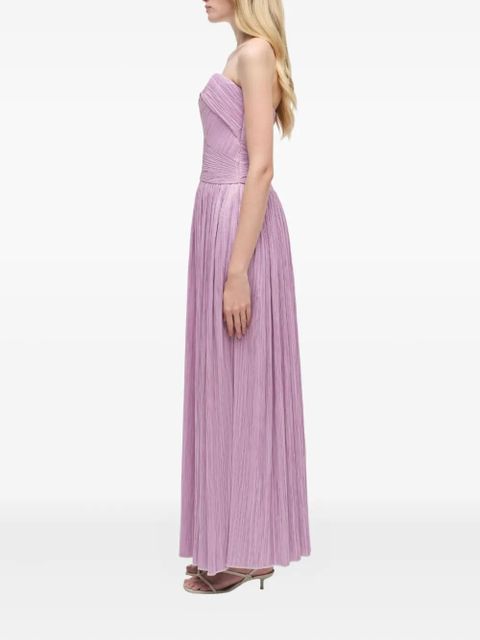 Simkhai pleated strapless midi party gown - Purple