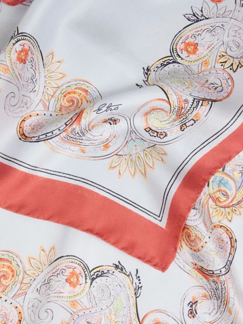 ETRO silk scarf - White