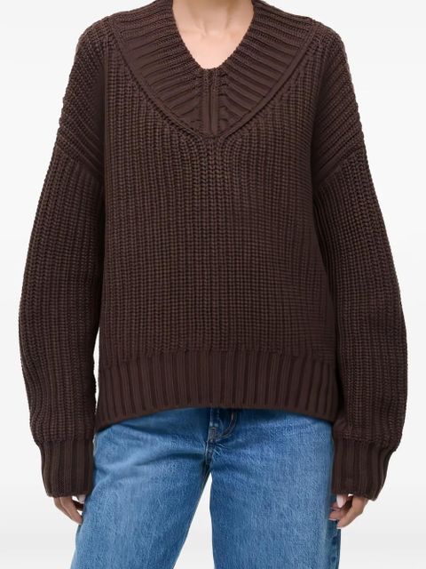 STAUD Otto V-neck sweater - Brown - zdjęcie produktu nr 1