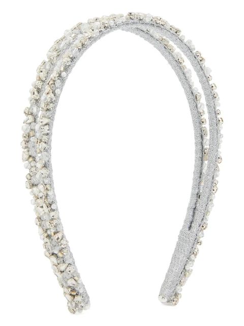 Jennifer Behr Leonora beaded embellished headband - Silver - zdjęcie produktu nr 2