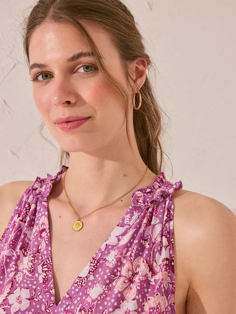 women'secret sukienka kolor fioletowy maxi prosta 4479835