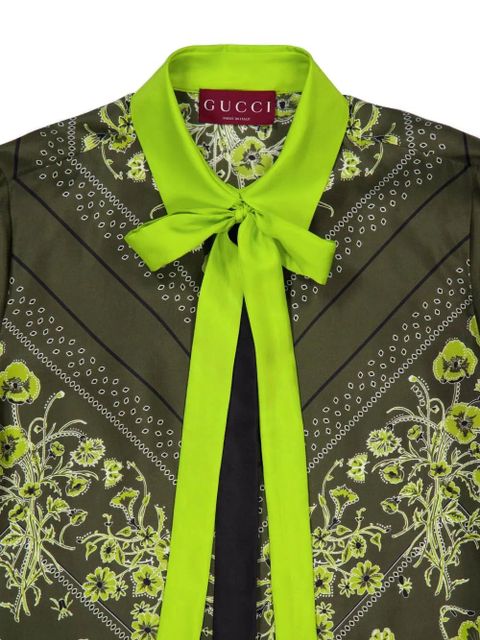Gucci floral-bandana silk shirt - Green